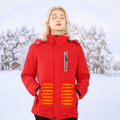 Pescado Rojo Ropa de Invierno Calentada Mujeres Chaqueta eléctrica recargable de calefacción para invierno