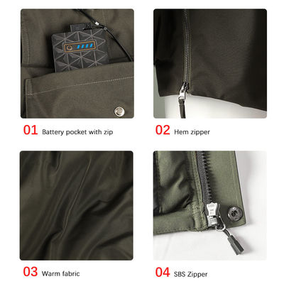 Manchas completas chaquetas de calefacción recargables para hombres chaqueta de calefacción eléctrica