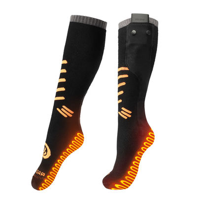 Calcetines eléctricos calientes térmicos gruesos Calcetines calientes recargables Negro con buena elasticidad