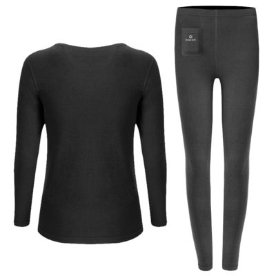 Traje de dos piezas termal femenino de la ropa interior larga de las capas de base de la calefacción de la batería del invierno