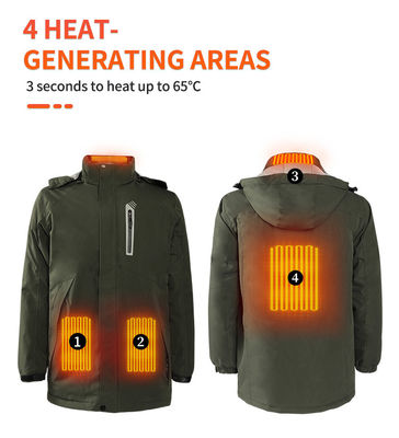 Capota eléctrica para romper la nieve y el viento más cálida chaqueta de algodón caliente de poliéster con capucha