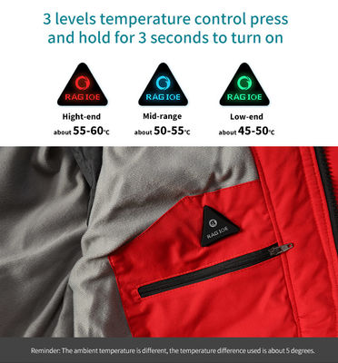 Lavadora recargable Hombres Mujeres 4 Zonas de calefacción Eléctrica con capucha chaqueta de invierno caliente