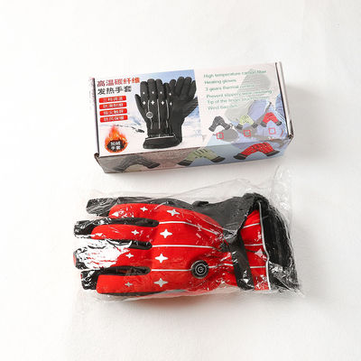 Guantes con pilas calentados eléctricos rojos del trabajo de Lycra de los guantes de la snowboard de la pantalla táctil del finger
