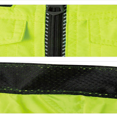 Fan doble de enfriamiento hola Vis Shirts del chaleco de la fan reflexiva fluorescente