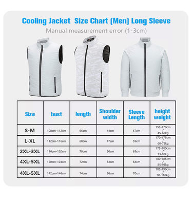 Blanco condicionado aire de enfriamiento del chaleco del chaleco XXL XXXL de la fan del Workwear 5V