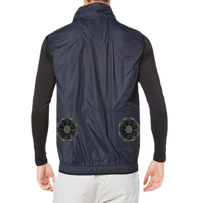 Chaqueta de enfriamiento del aire acondicionado de la fan negra de la ropa debajo del poliéster 100% del tiempo caliente