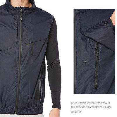 Chaqueta de enfriamiento del aire acondicionado de la fan negra de la ropa debajo del poliéster 100% del tiempo caliente