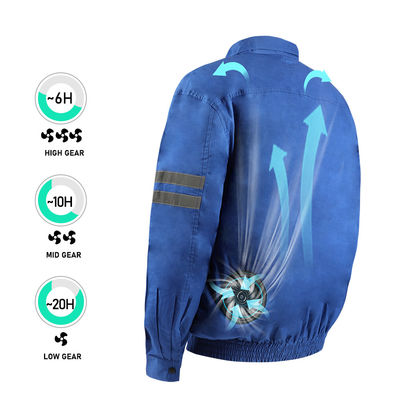 El OEM Blue Air condicionó la chaqueta de la bici con el ventilador para la construcción del trabajo