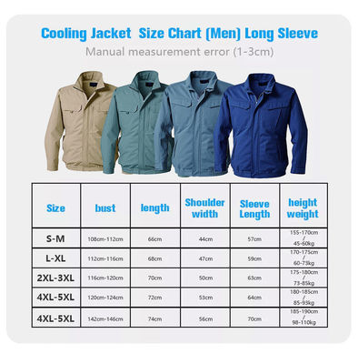 El ODM Blue Air condicionó la chaqueta de enfriamiento de la batería de las camisas 7.2V con la fan