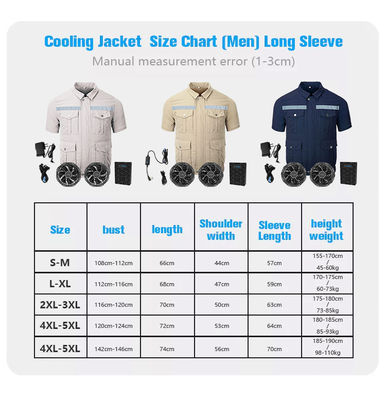 El aire del algodón del poliéster condicionó las camisas M L tamaño del XL XXL XXXL gris claro
