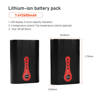cargador portátil 7.4V para la batería calentada del chaleco para la capa calentada