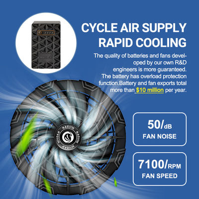 chaqueta de enfriamiento de la fan del chaleco de la refrigeración por evaporación 4.56W con la batería 6700mAh