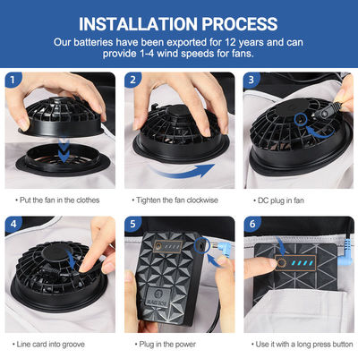 chaqueta de enfriamiento de la fan del chaleco de la refrigeración por evaporación 4.56W con la batería 6700mAh