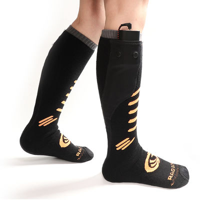 Calcetines eléctricos calientes térmicos gruesos Calcetines calientes recargables Negro con buena elasticidad