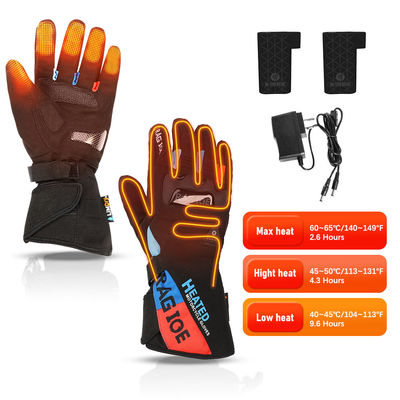 La batería recargable antideslizante negra calentó los guantes del invierno para la FCC de esquí del CE del motorismo