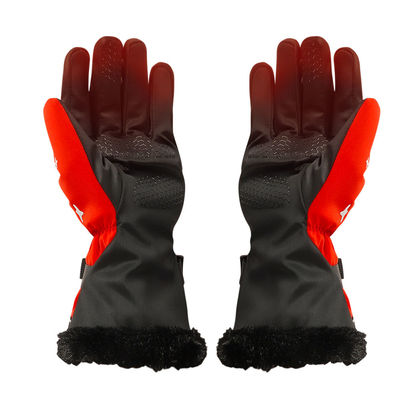 Guantes con pilas calentados eléctricos rojos del trabajo de Lycra de los guantes de la snowboard de la pantalla táctil del finger