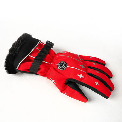 Guantes con pilas calentados eléctricos rojos del trabajo de Lycra de los guantes de la snowboard de la pantalla táctil del finger