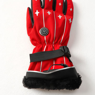 Guantes con pilas calentados eléctricos rojos del trabajo de Lycra de los guantes de la snowboard de la pantalla táctil del finger