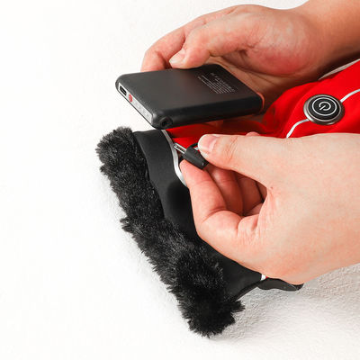 Guantes con pilas calentados eléctricos rojos del trabajo de Lycra de los guantes de la snowboard de la pantalla táctil del finger