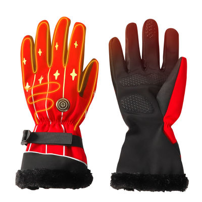 la batería recargable 3.7V calentó la tela para mujer de Ski Mittens Heated Ski Gloves Lycra para los deportes al aire libre del invierno