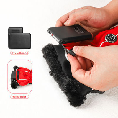 la batería recargable 3.7V calentó la tela para mujer de Ski Mittens Heated Ski Gloves Lycra para los deportes al aire libre del invierno