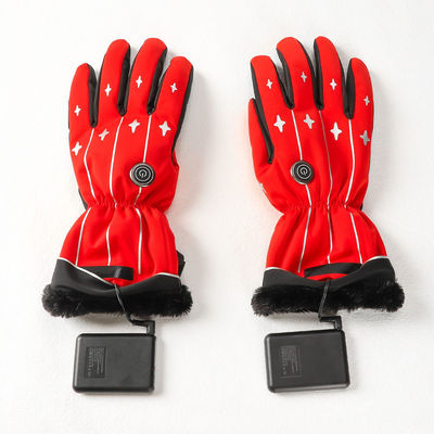 La batería al aire libre del montar a caballo 4000mAh del invierno calentó las manoplas calentadas rojas de los guantes del invierno para mujer