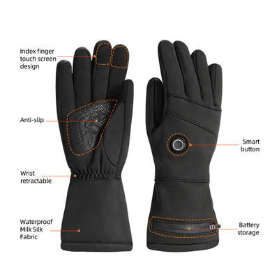 Guantes de pesca calefactables de 2600mAh, guantes calefactables con batería para motocicleta con tres temperaturas ajustables