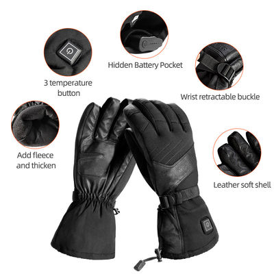 Guantes de invierno con calefacción de litio recargable para pesca Guantes eléctricos de 7,4 V con batería para esquí