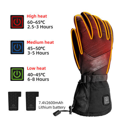Guantes de invierno con calefacción de litio recargable para pesca Guantes eléctricos de 7,4 V con batería para esquí