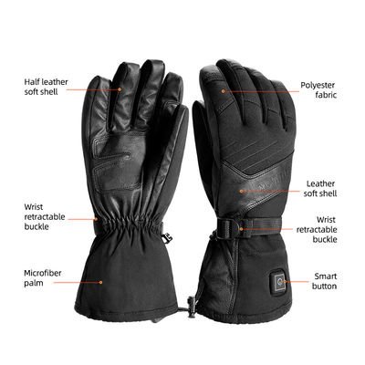 Venta al por mayor de poliéster Guantes de bicicleta de montaña eléctricos con calefacción 2600mAh Guantes de esquí con batería