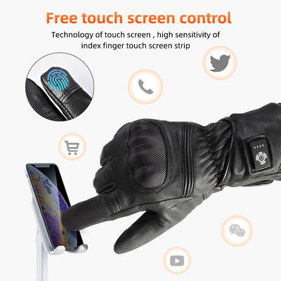 Piel de oveja Batería recargable Motocicleta de carreras Ciclismo Invierno Calentador Patinaje en esquí Guantes eléctricos con calefacción