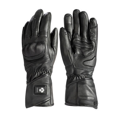Cuero de oveja Negro XXL Guantes de invierno calientes 7.2V Guantes de esquí calientes con batería para hombres Mujeres