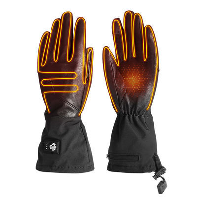 Guantes de invierno con pantalla táctil de cuero sintético con calefacción Guantes de motocicleta con batería recargable