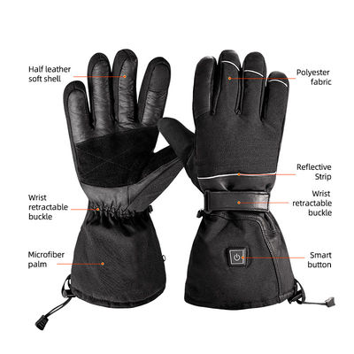 Guantes de invierno calientes con batería de iones de litio recargable de 7,4 V Guantes de esquí con 3 engranajes de temperatura