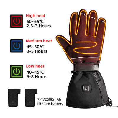 7Guantes de esquí calientes con batería recargable de.4V Guantes eléctricos de calefacción térmica para mujeres con 3 ajustes de calefacción.