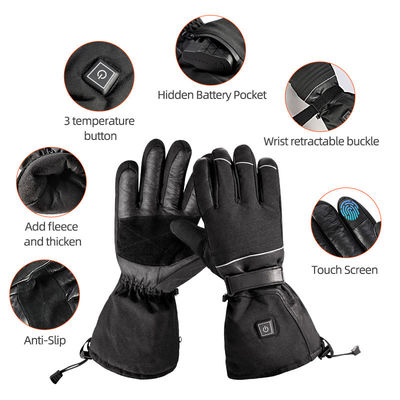 7Guantes de esquí calientes con batería recargable de.4V Guantes eléctricos de calefacción térmica para mujeres con 3 ajustes de calefacción.
