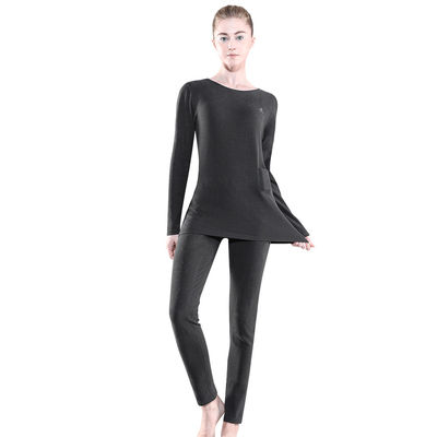 Mujeres Premium Invierno Largo Calentador Camisetas eléctricas Pantalones Traje conjunto Ropa calefacción Lana calefacción Traje térmico ropa interior
