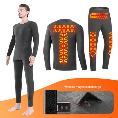 Invierno ropa interior eléctrica con calefacción conjunto de lana pantalones térmicos calentamiento de esquí traje corporal