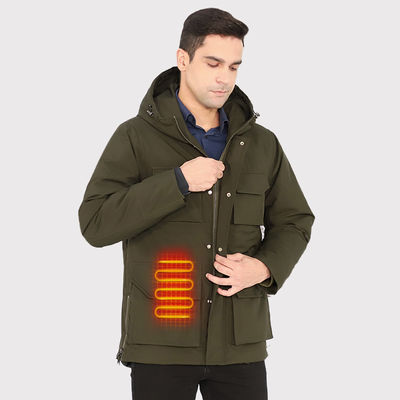 Camiseta de hombre con calefacción de lana Ropa eléctrica recargable para senderismo