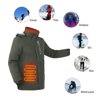 Capota eléctrica para romper la nieve y el viento más cálida chaqueta de algodón caliente de poliéster con capucha