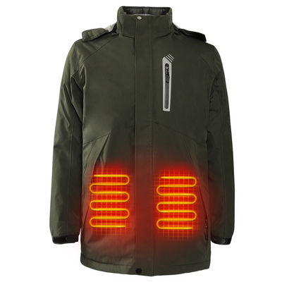 Calor exterior con calefacción Inteligente Control de temperatura abrigo con capucha cálido invierno chaqueta térmica de hombres con calefacción