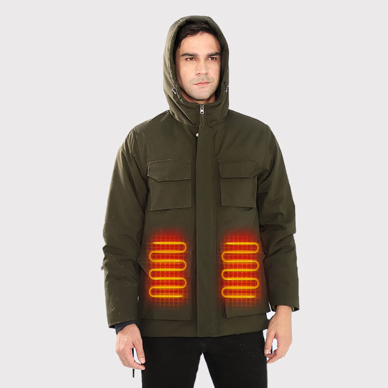 Calentadores de cuerpo para hombres lavables 7.4V chaqueta recargable con 4 zonas de calefacción