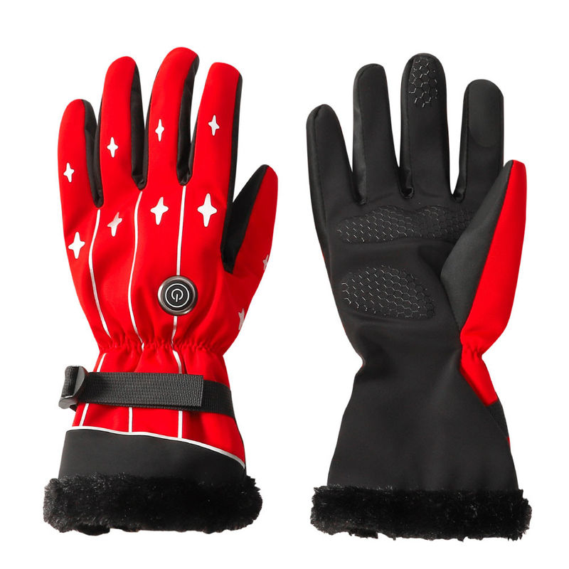 la batería recargable 3.7V calentó la tela para mujer de Ski Mittens Heated Ski Gloves Lycra para los deportes al aire libre del invierno