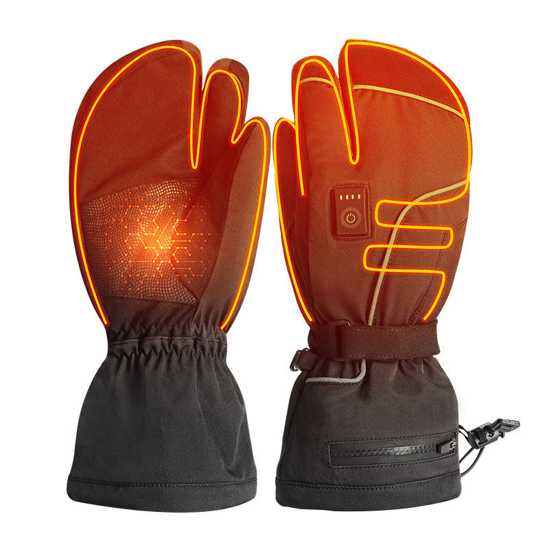 Manoplas calentadas con pilas recargables patinadoras 7.2V Ski Mittens calentado termal eléctrico del invierno para las mujeres de los hombres