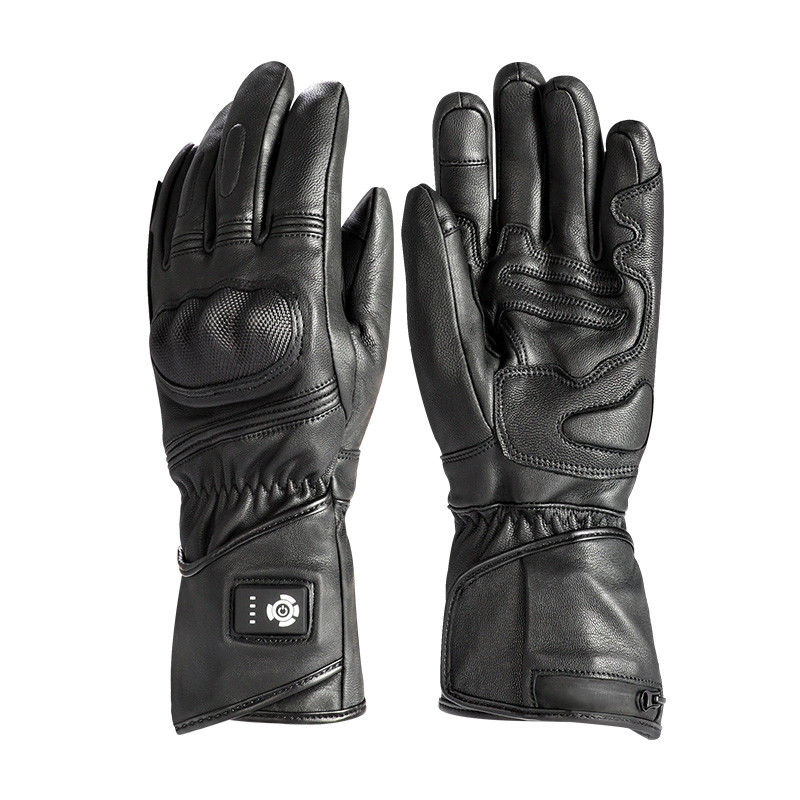 Cuero de oveja Negro XXL Guantes de invierno calientes 7.2V Guantes de esquí calientes con batería para hombres Mujeres